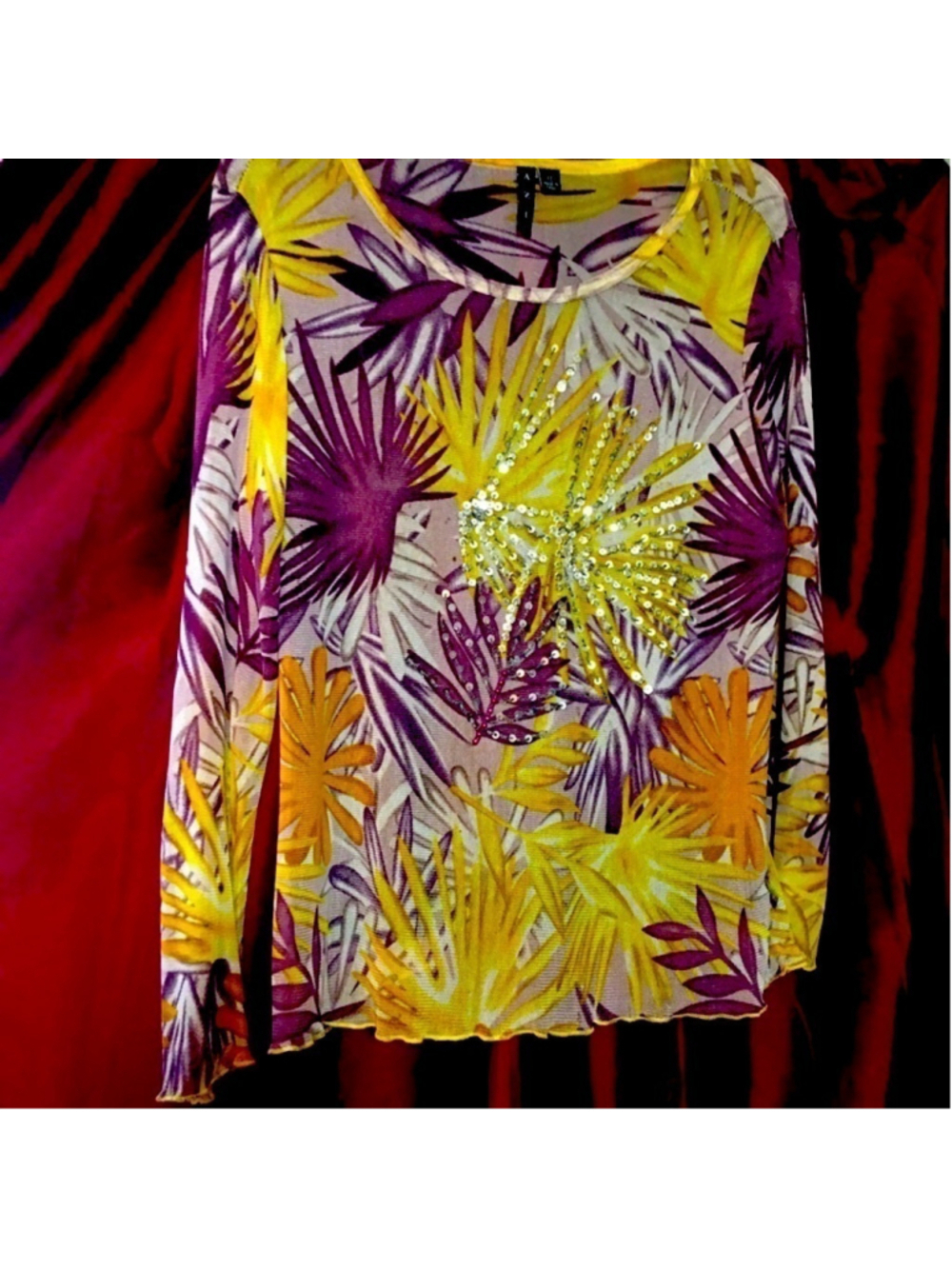 AZI FLORAL SEQUINED BLOUSE